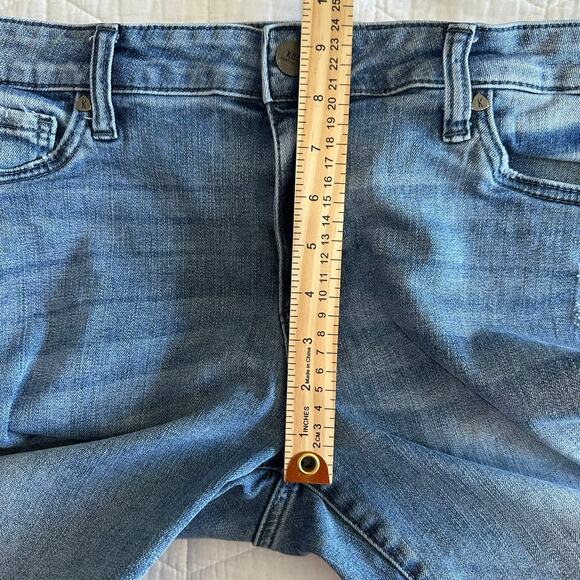 Kut From The Kloth Amy Mid Rise Cropped Straight Leg Jeans Blue Denim | Size 12 - Picture 11 of 13